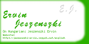 ervin jeszenszki business card